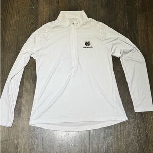 White Long Sleeve Quarter-Zip Top